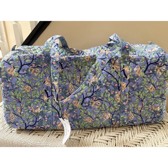 Vera Bradley Handbags - Vera Bradley Hanging Around Purple Sloths Large Travel Duffel Bag Carry on NWT